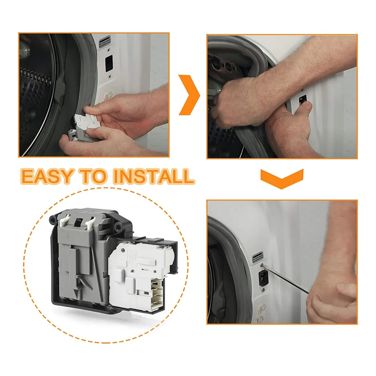 EBF 61315802   مجموعة مفاتيح قفل باب الغسالة لغسالات التحميل الأمامي L.G وغسالة KenMore 796-Series