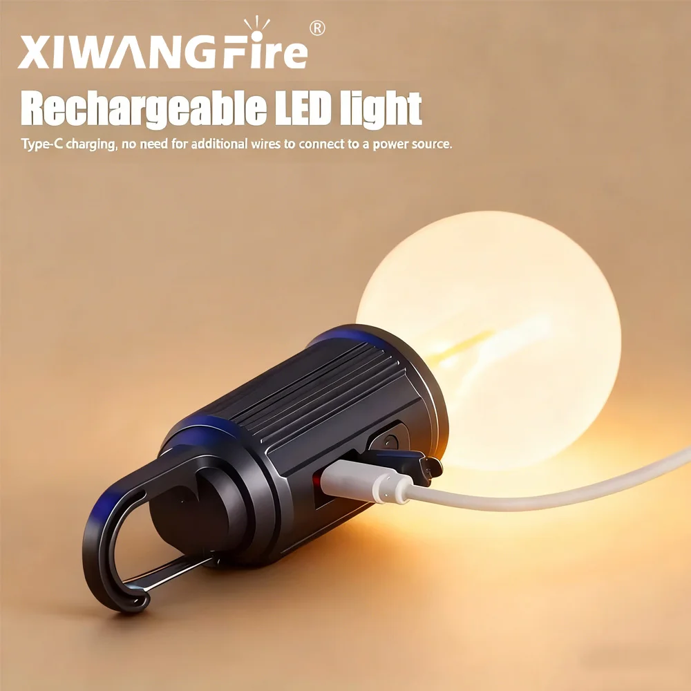 Outdoor USB Rechargeable LED Lamp Bulbs High Brightness Emergency Light Hook Up Camping Fishing Portable Lantern Night Lights