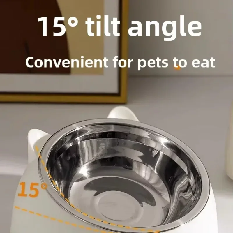 Stainless Steel Cat Bowl with Non Slip Base Cute Cat Ear Design Elevated Pet Food Water Bowl for Dog Kitten Puppy Safe Durable image 4