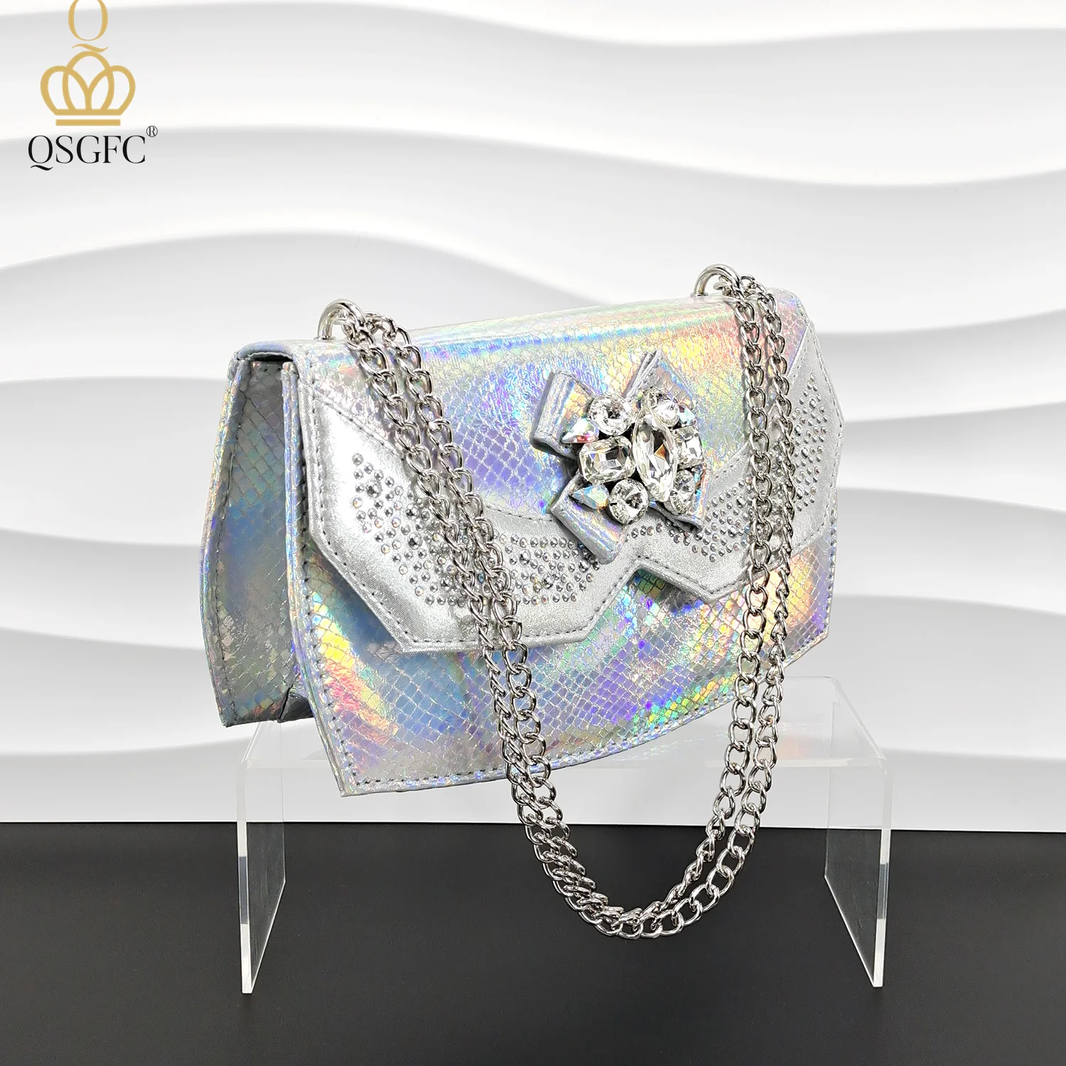 QSGFC Italian Design Evening Shoes And Matching Bags Nigeria Ladies Diamond Bag High-Heeled Pointed Toe Women\'s Shoes