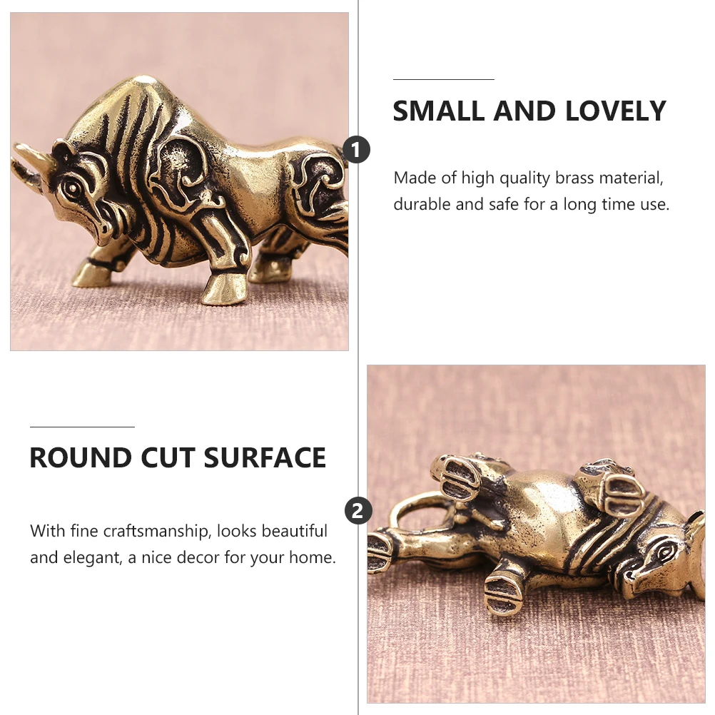 

Brass Ox Ornament Metal Desktop Decor Home Decoration Ox Shape Figure Polished Small Portable Cow Statue For Cabinet