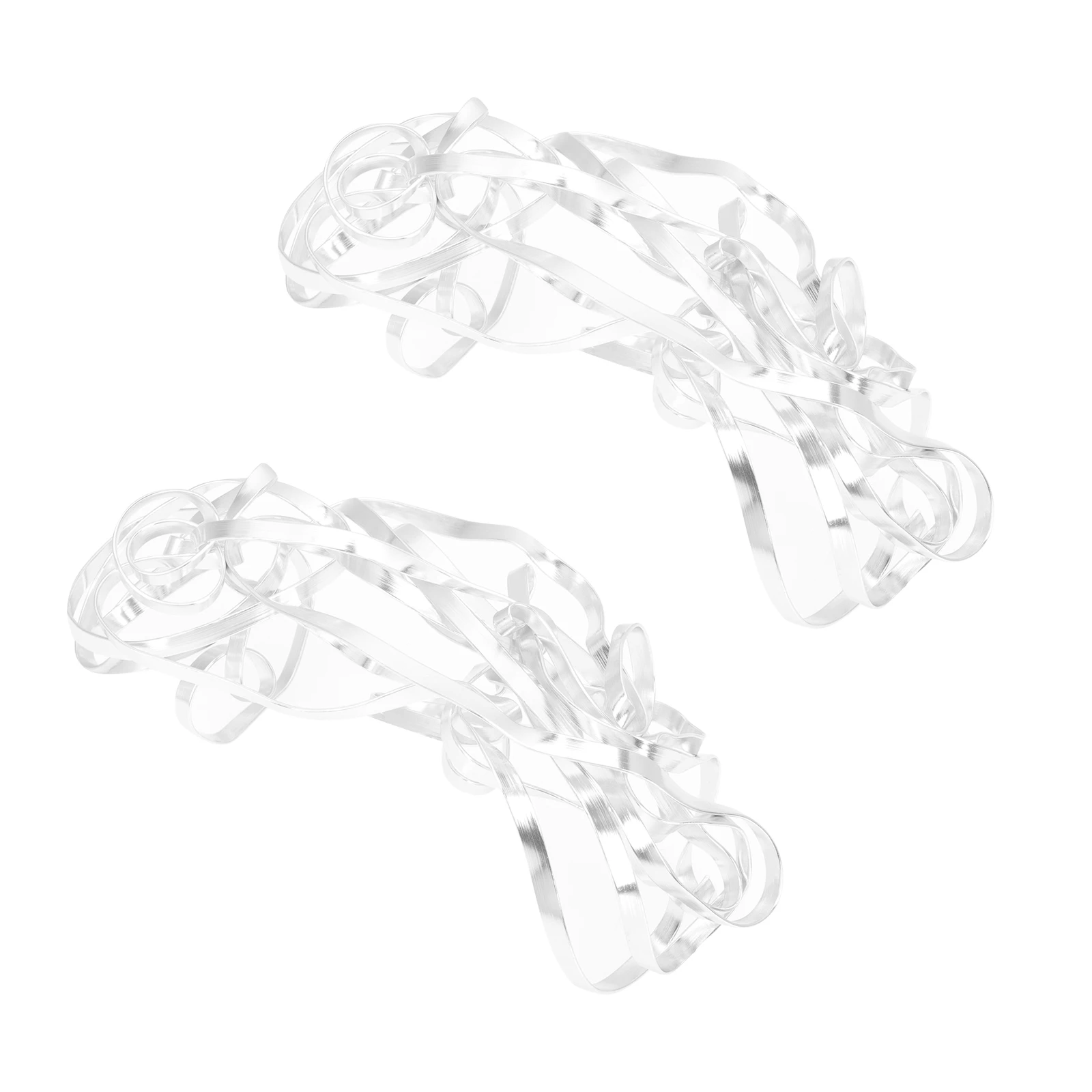 

2 pcs Silver Flower Arrangement Tools Fixed Grid Reusable DIY Tools Flexible Vase Holder Decorative Gardening Style