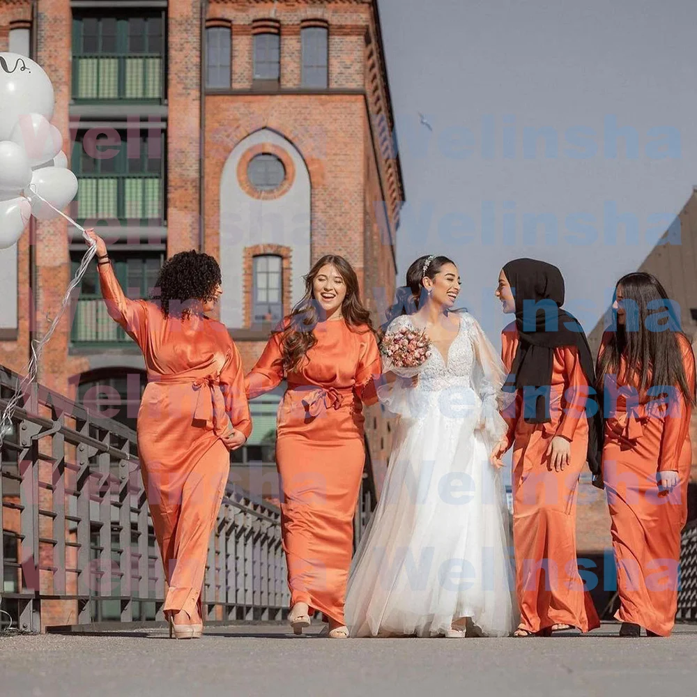 Vestido De novia árabe saudita, mangas abullonadas, cuello en V, apliques De cuentas, Vestido De novia De línea A, diseño personalizado