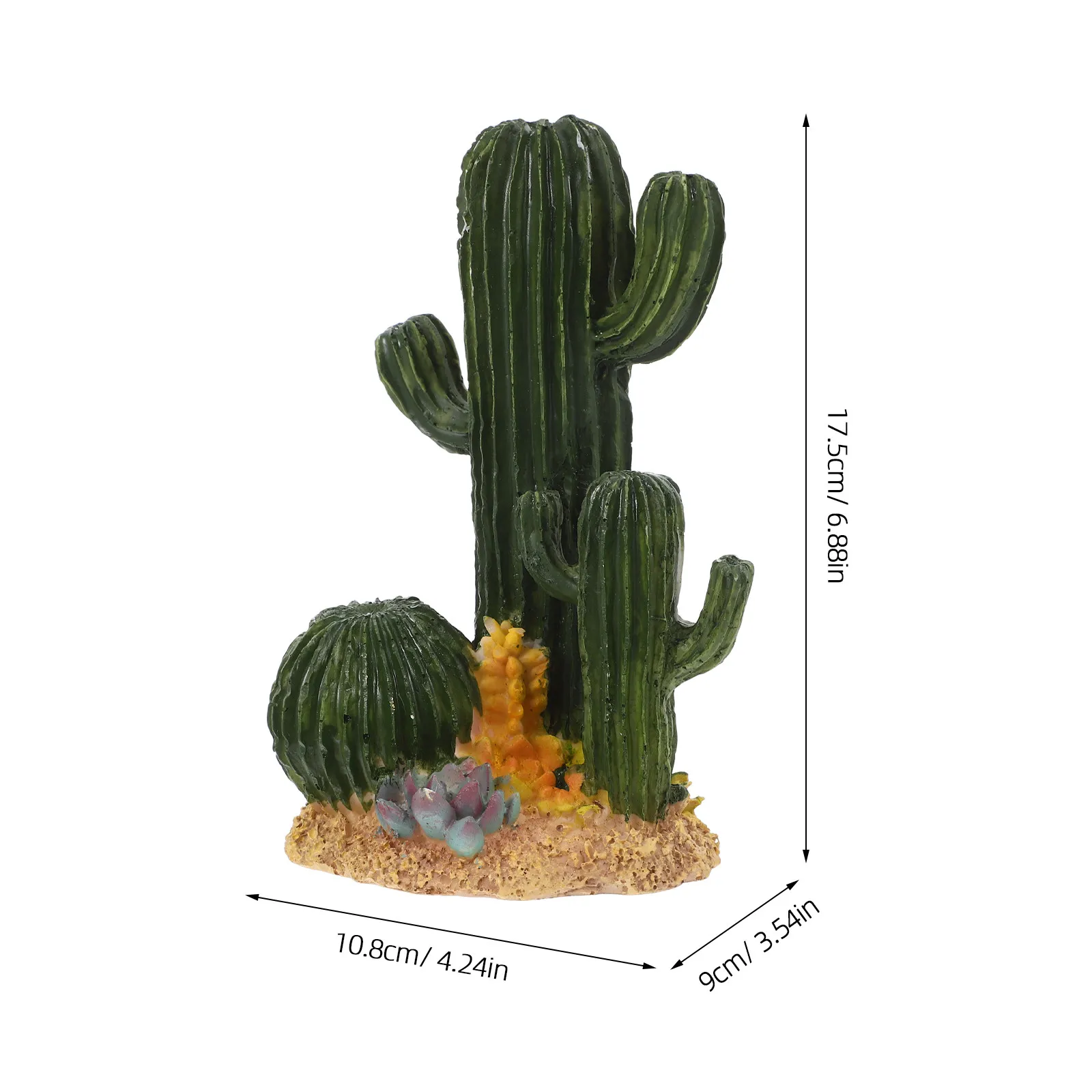 Artificial Cactus Plant Large Succulent Desert Decor for Reptile Turtle Lizard Habitat Terrarium Faux Cactus Fish Bowl Decor - view 2