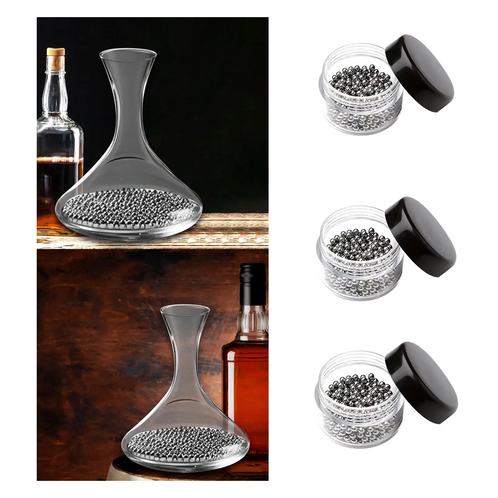 Decanter Cleaning Beads Practical Water Cup Washer Gadgets Stainless Steel Cleaning Balls for Household Carafe Kitchen Vases