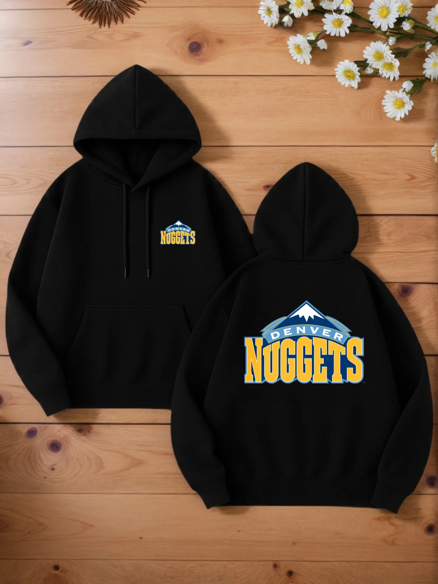 

Мужская толстовка с рисунком, принт Denver Nuggets, повседневный стиль, на флисовой подкладке, для повседневной носки, для мужчин