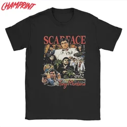 Scarface Tony Montana 90s T Shirt Men's Cotton Casual T-Shirt Round Collar Tees Short Sleeve Tops Printed