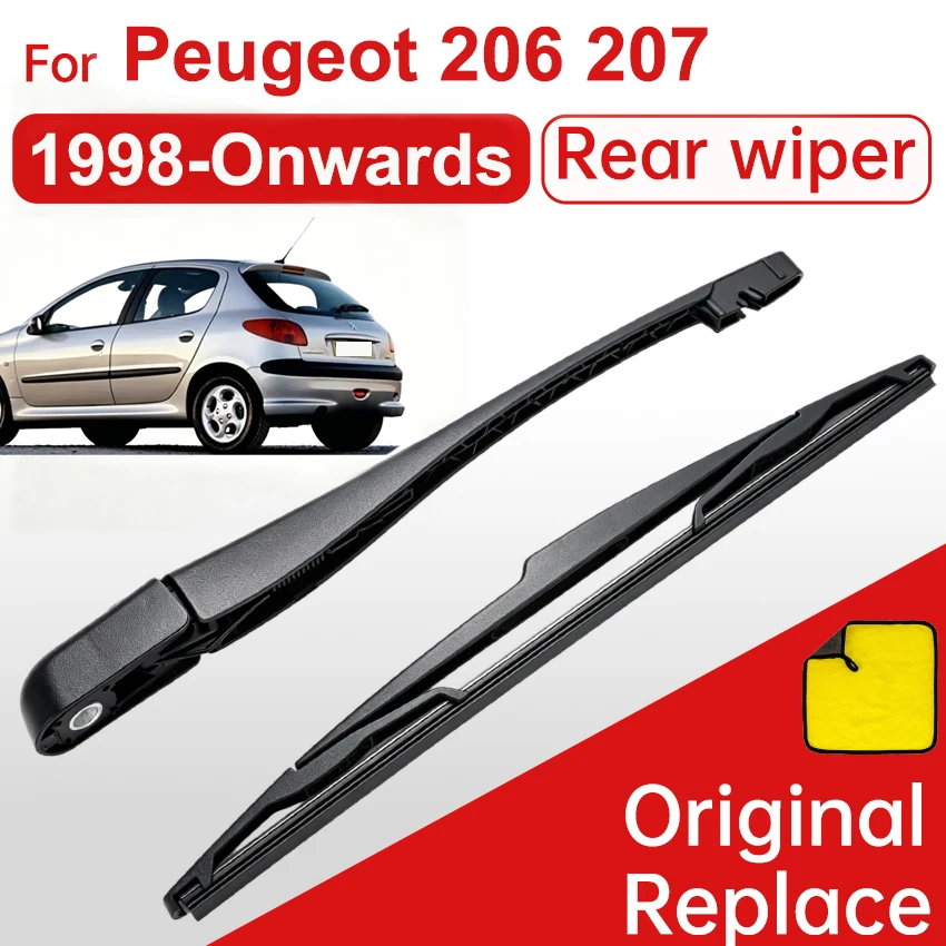 Escobilla limpiaparabrisas de coche, limpiaparabrisas trasero, cepillos de cuchilla para Peugeot 206 1998 Peugeot 207 2006, limpiaparabrisas, accesorios para automóviles