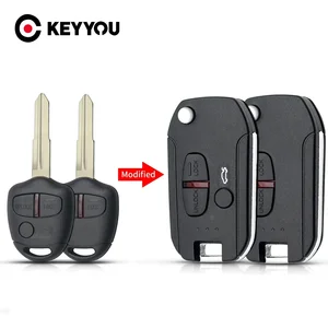 Keyyou-Modified Flip Car Remote Shell Case for Mitsubishi, New Asx, Grandis, Outlander-Ex, Right, Left Blade, Blade, 2, 3 button 10 Main Sales ASX Mitsubishi Accessories - №3