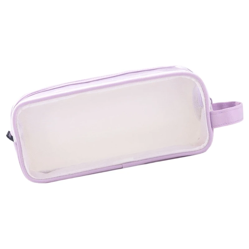 Estojo caneta transparente para exames estudantes, estojo caneta multifuncional capacidade