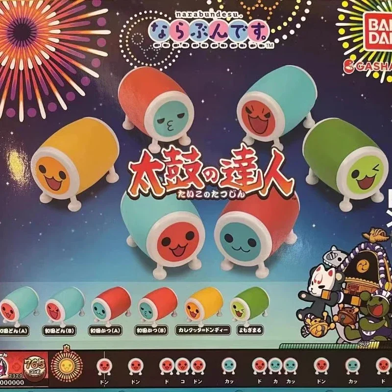 Origina Bandai Taiko No Tatsujin Portable Gashapon Cute Figurine Queue Doll Kawaii Anime Action Figure Capsule Toys Kids Gift