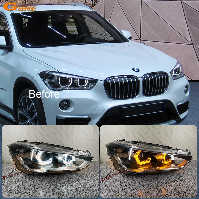 

For BMW X1 F48 2015 2016 2017 2018 2019 Super Bright 3d Hexagon Hex Concept M4 Iconic Style Led Angel Eyes Kit Halo Rings