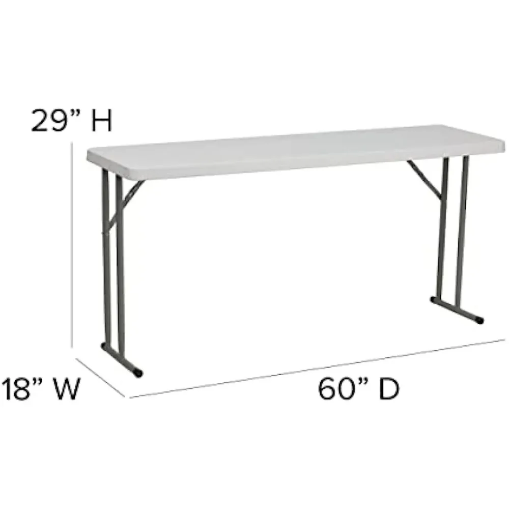 5-Foot Granite White Plastic Folding Training Table Picnic Table  Outdoor Table