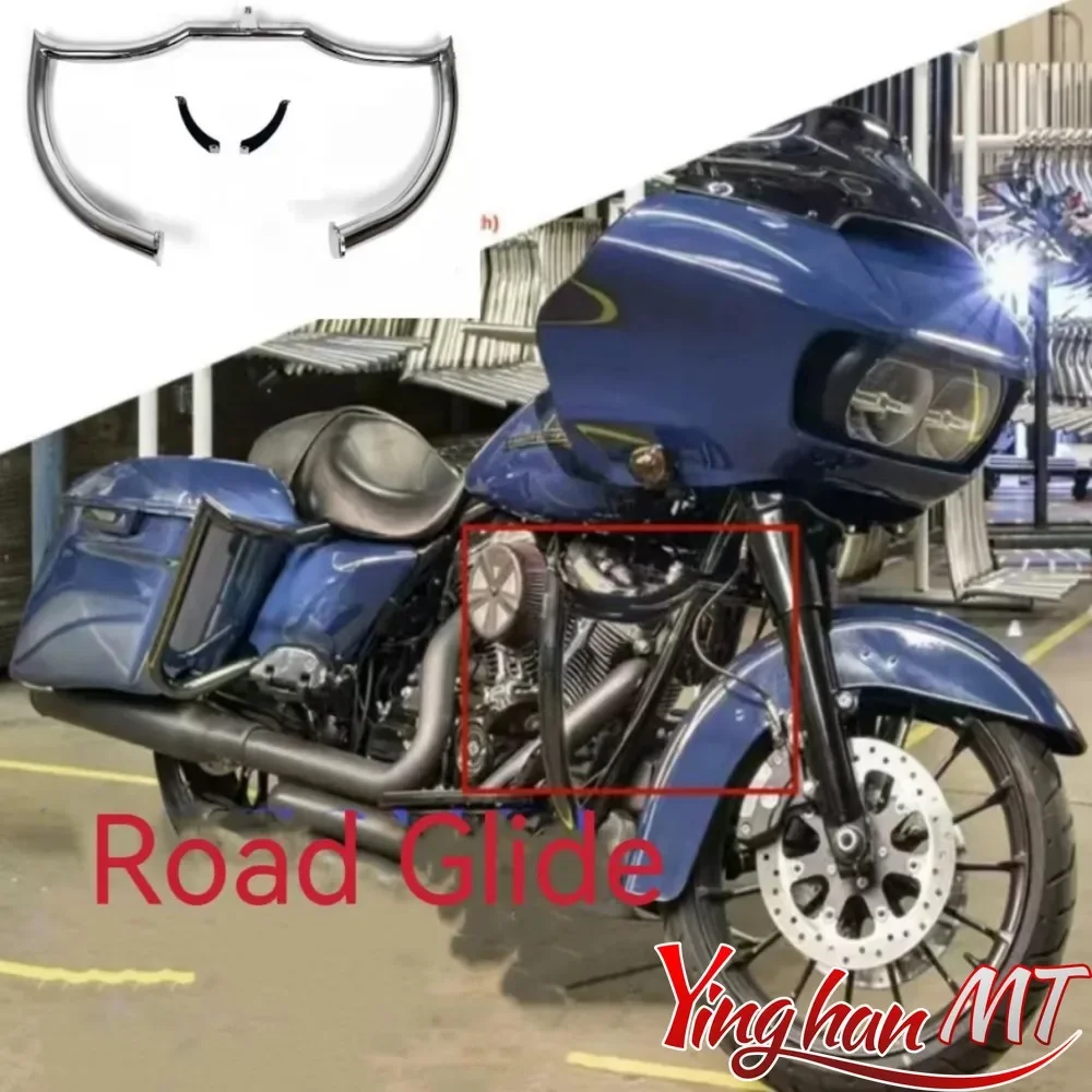 Motorcycle 1-1/2 Inches Bumper For Harley Touring Road King Street Glide Road Glide Softail Heritage Fat boy Deluxe Slim 01-23