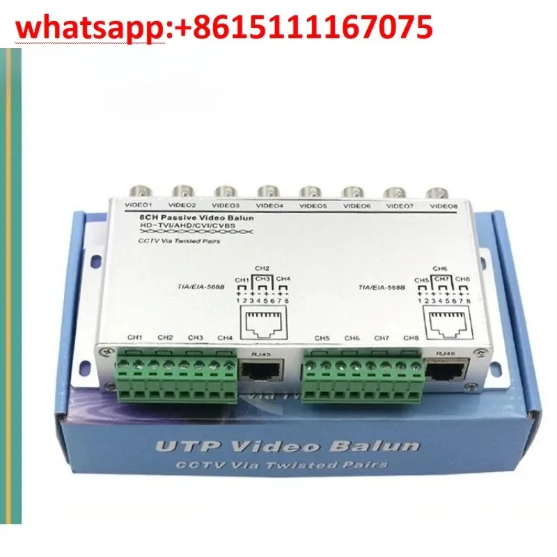 8CH HD CCTV Video Balun BNC‑RJ45 Twisted Pair Signal Converter 2Pcs For Analog HD Security Surveillance Camera