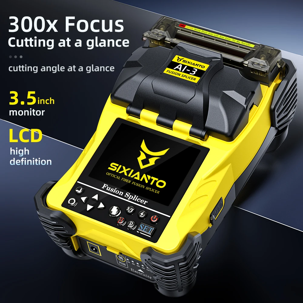 AI-3 Core Alignment Fiber Fusion Splicer Machine 4 Motors Auto Splicing for 5G FTTH Optic Cable Jointing and Repair Supports OEM