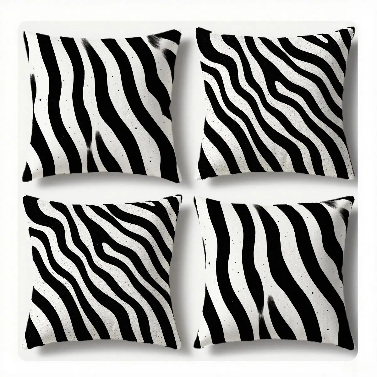 

4-Piece Classic Black & White Stripe Pattern Pillow Covers, Add Modern Home Atmosphere, Versatile & Stylish, Suitable for Sofa/L