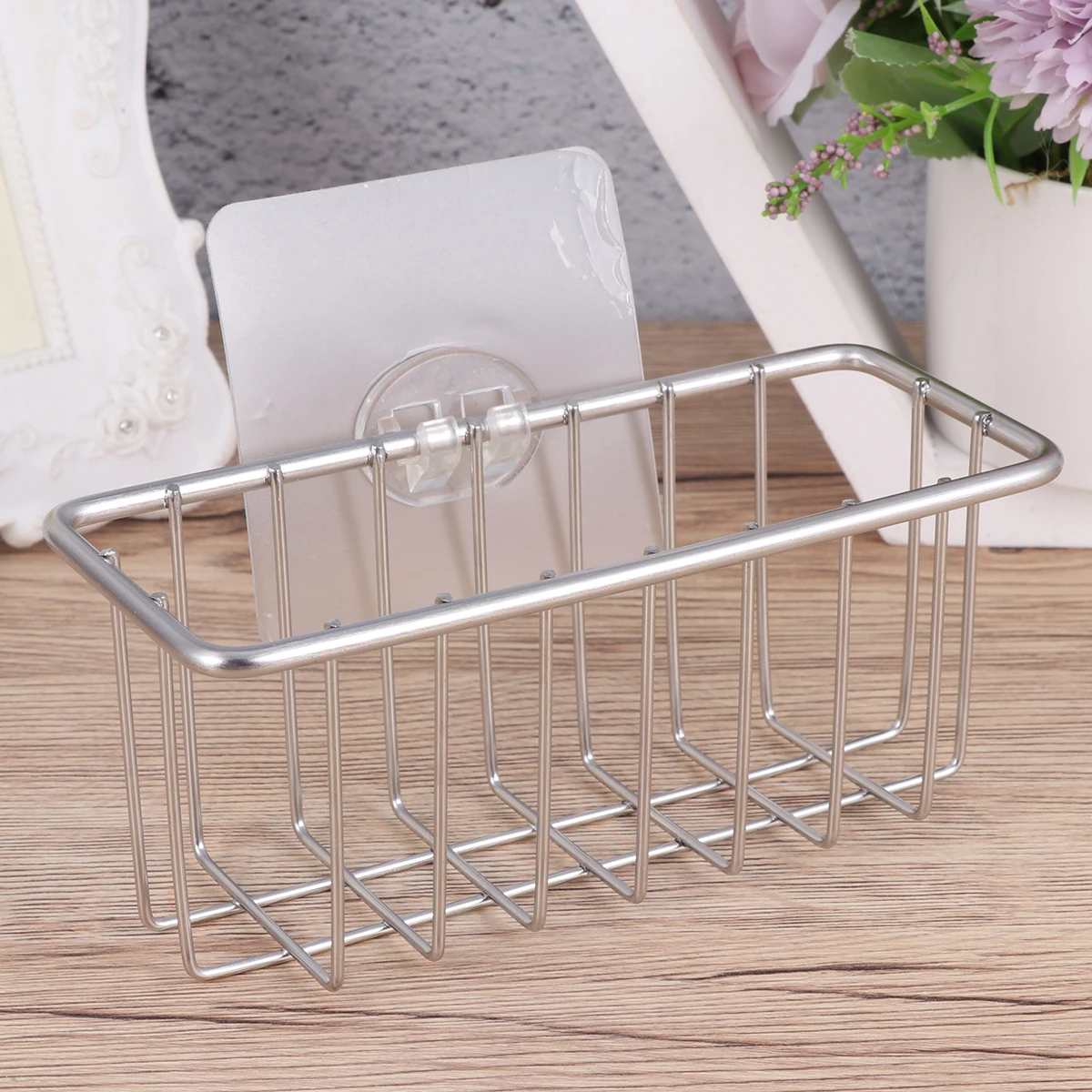 

Sink Sponge Holder Rack Drain for Kitchen No Punching Storage Basket Baskets Stainless Steel Wall-mounted