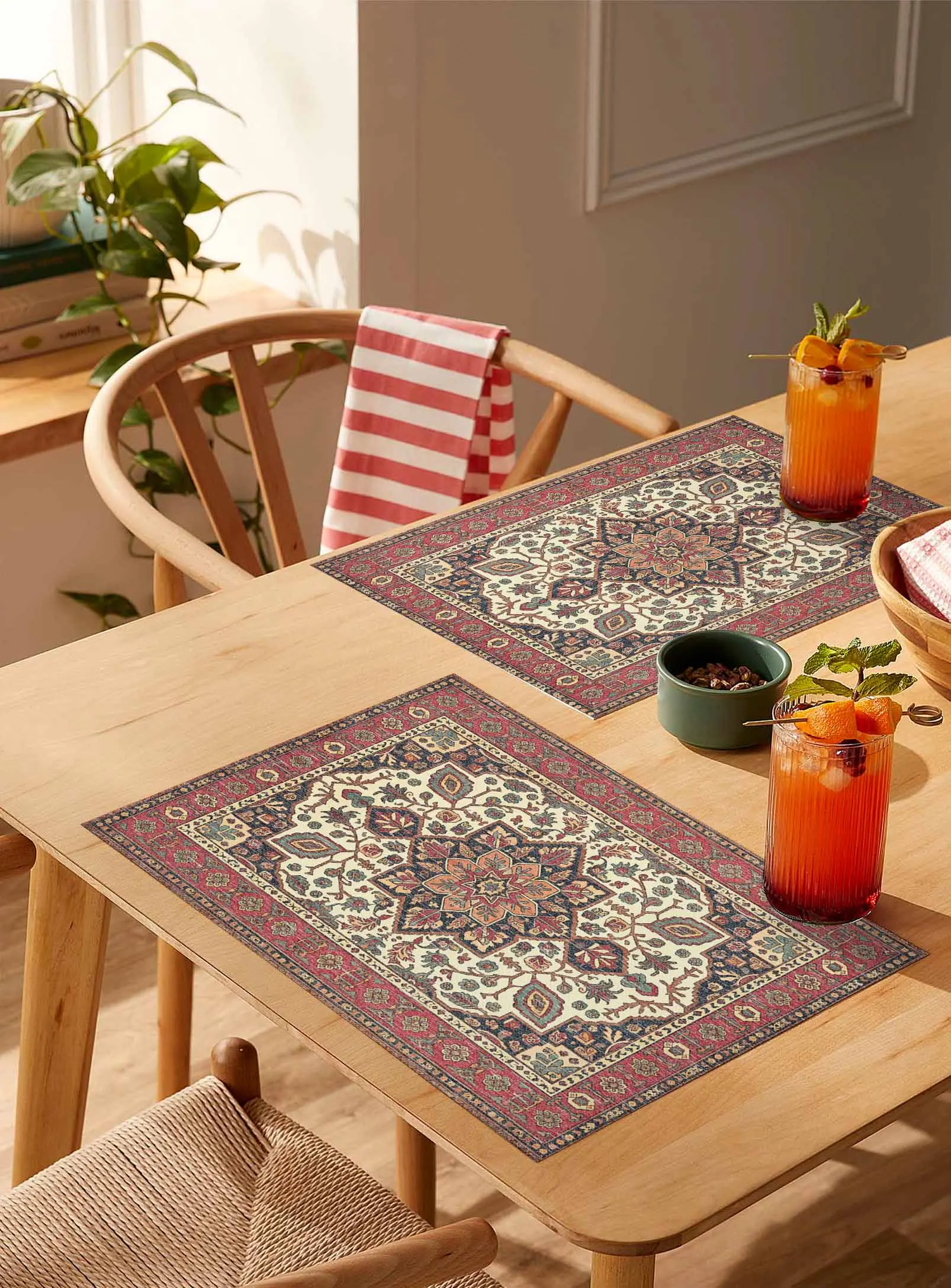 

4/6 Pcs Retro National Style Tribal Placemat Wedding Party Dining Decor Linen Table Mat Kitchen Accessories