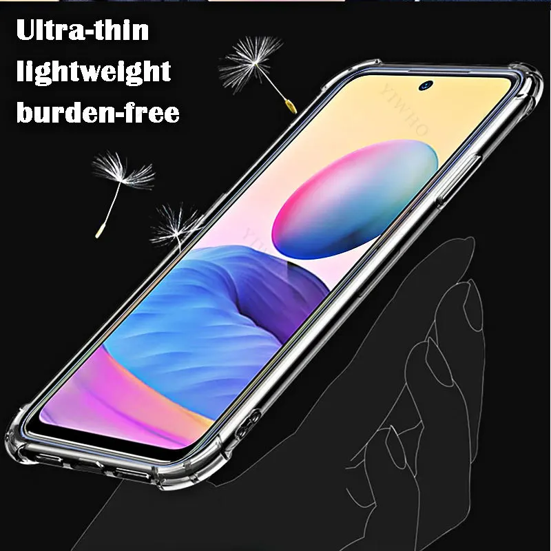 Soft Silicone Shockproof Clear Case for Xiaomi Redmi Note 10 5G TPU Transparent Covers Shell for Redmi Note 10 5g 6.5\