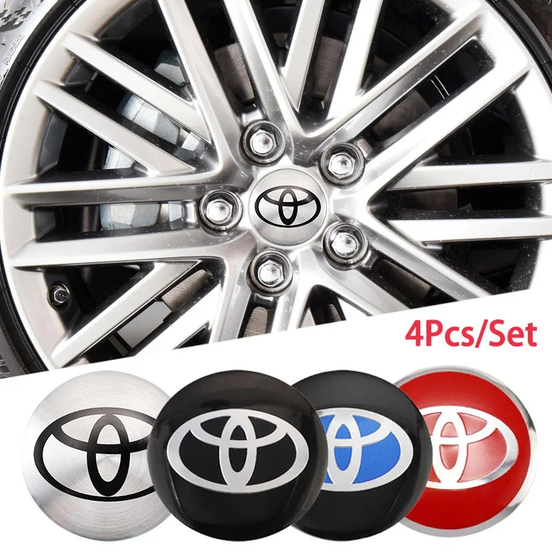 4pcs Car Wheel Stickers 56mm Auto Center Hub Cap Decal For Toyota Gazoo Racing TRD Corolla Yaris Chr Auris Rav4 Prius Prado