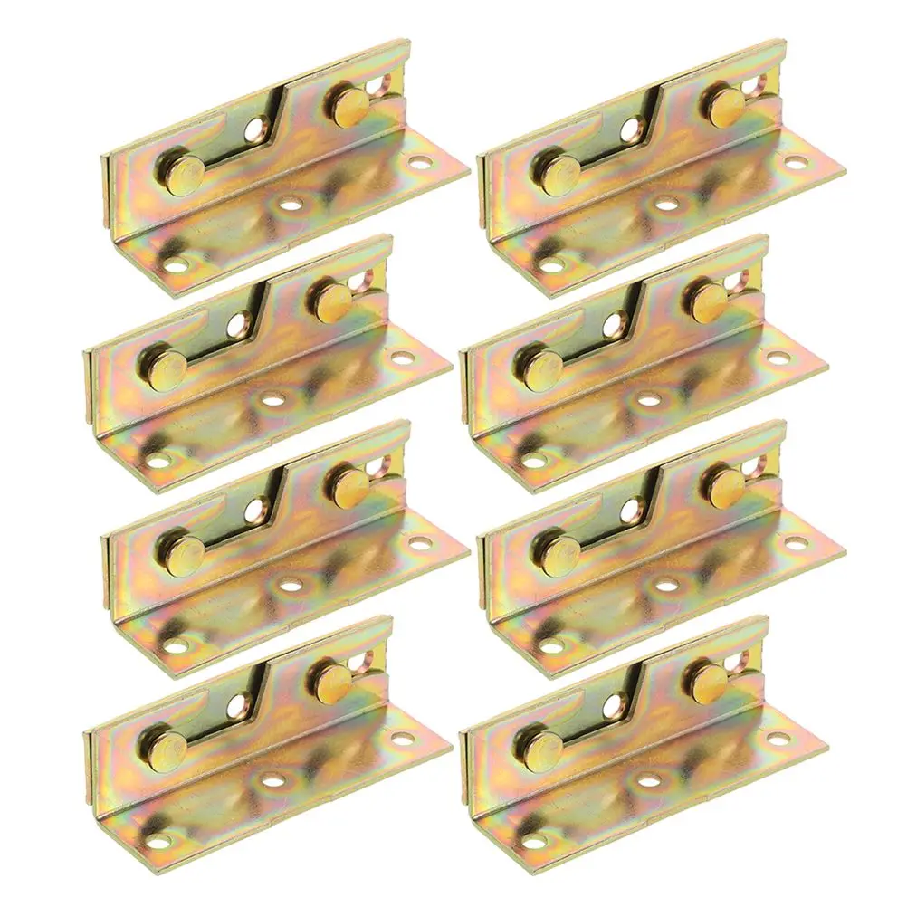 

8 Pcs Bed Hinge Hardware Connector Bracket Replacement Parts Iron Frame Mount Kit Rail Fasteners Construction Versatile