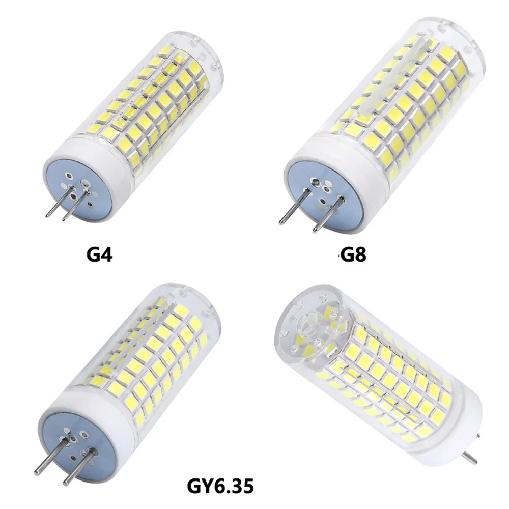 10pcs Dimmable G4 G8 G9 E11 E12 E14 E17 BA15D GY6.35 Led Bulb AC110V/220V 102 LEDs Chandelier Light Replace Halogen Light