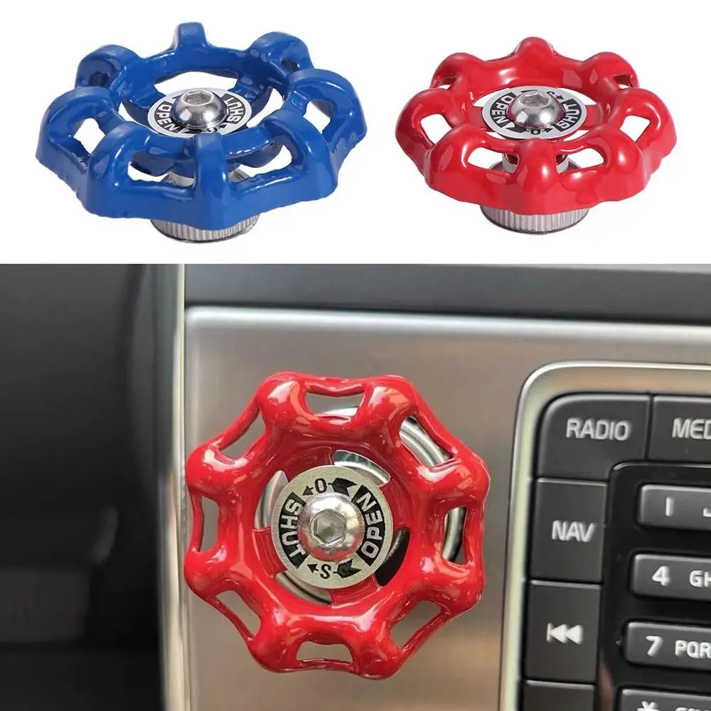 

Fun Car Center Valve Decoration Car Interior Shift Knob Cover Gear Industrial Valve Switch Sticker Car One Click Start Button