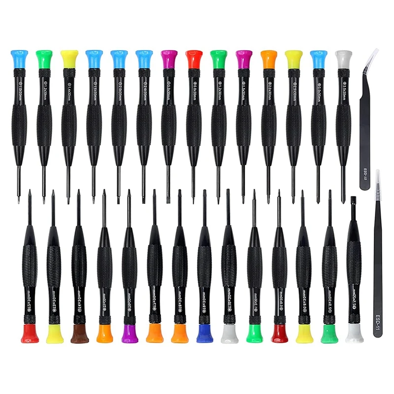 Magnetic Torx Chave De Fenda Kit Precisão Chave De Fenda Set com Flathead Phillips Mini Chaves De Fenda, Pinças ESD, 30 em 1