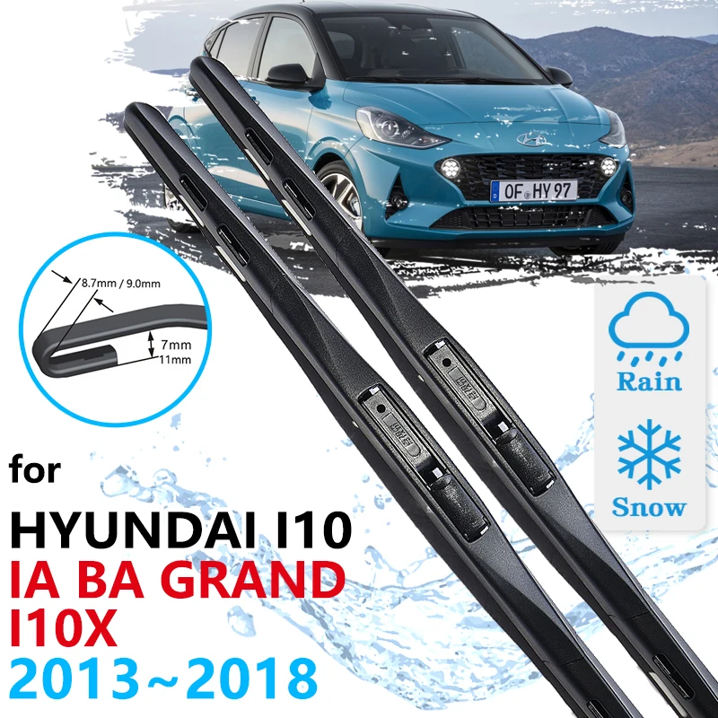 Car Front Wiper Blades For Hyundai i10 IA BA Grand i10X 2013~2018 Cleaning Windshield Windscreen Brushes Accessories 2015 2016