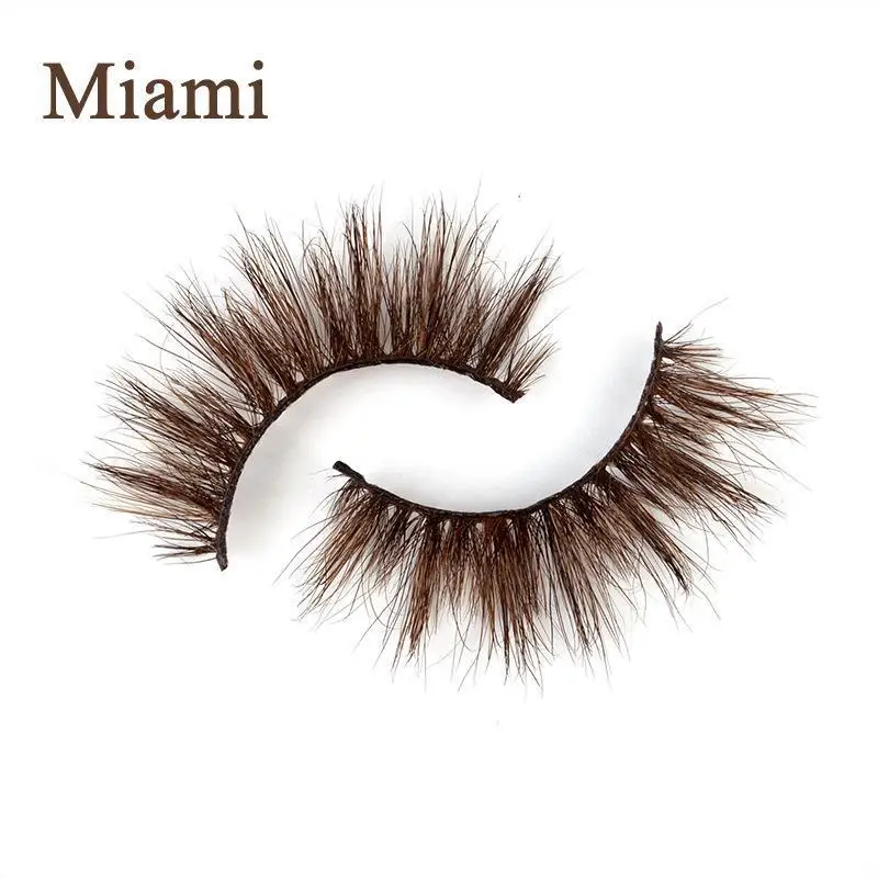 1 Pair 3D Brown Eyelashes Multi-style Reusable Mink Eyelashes European Style Thick Curly Lashes Makeup Tools Accessories