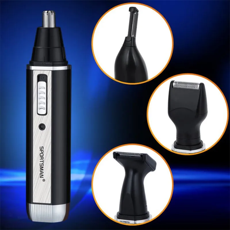 Portable Electric Beard Shaver Razor Moustache Style Clipper Man Grooming Kit Nose Hair Cutter Face Shave Sideburn Trimmer 4 In1
