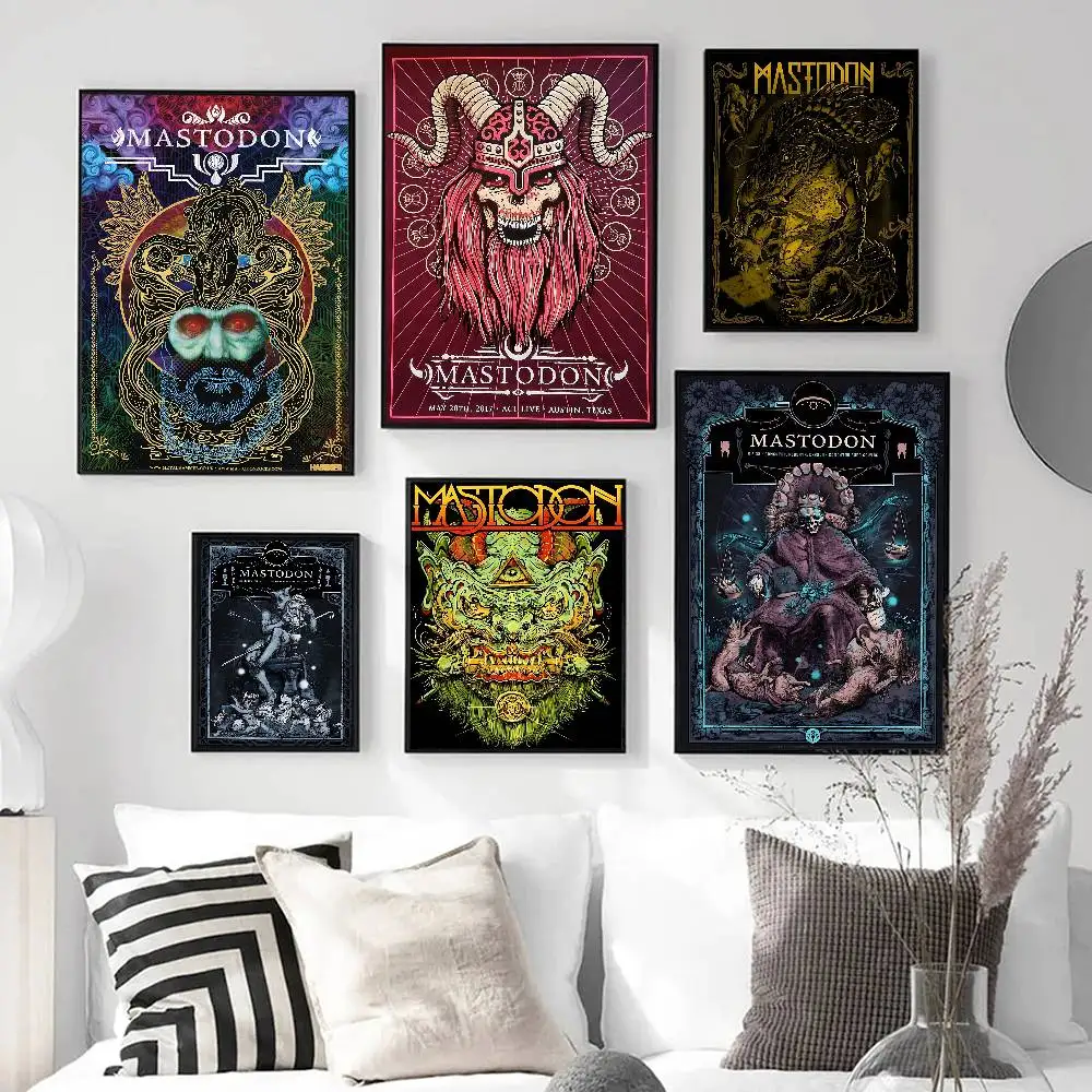 Popular Classic M-Mastodon Band Whitepaper Poster HD Quality Poster Wall Art Painting Study Room Wall Decor view 3