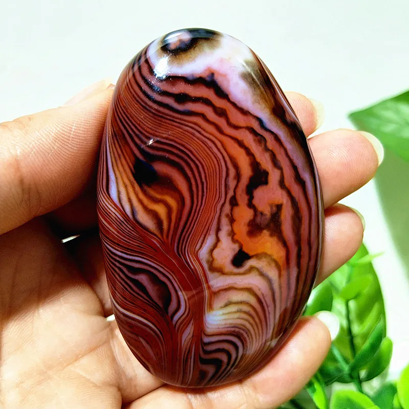 Natural Cryst Lace Stone Sardonyx Agate Palm Hand Play Witchcraft Meditation Energy Spiritual Feng Shui Cryst Home Decoration