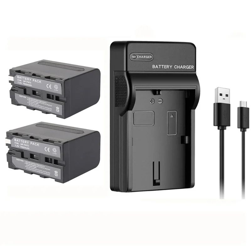 

7800mAh NP-F970 NP-F960 LED Li-ion Battery + USB Charger For Sony NP F750 F550 Video Monitor Battery Photography Light Battery