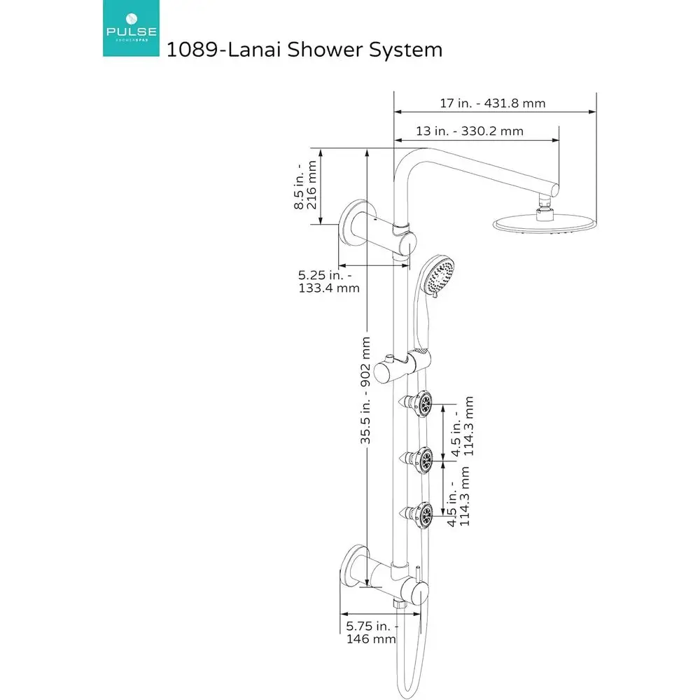 Matte Black 8 Rain Shower with 5-Function Handheld, Sprayer, 3 Body Jets, Slide Bar, 2.5GPM