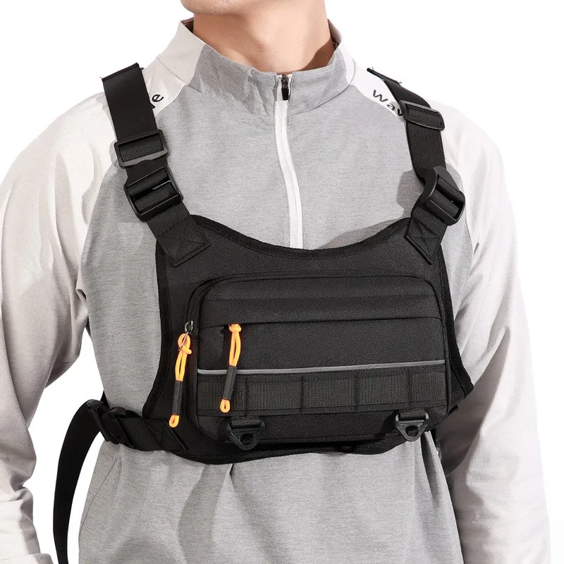 Outdoor functional tactical chest bag, men's multi-functional sports vest bag, mountaineering bag, cool vest bag