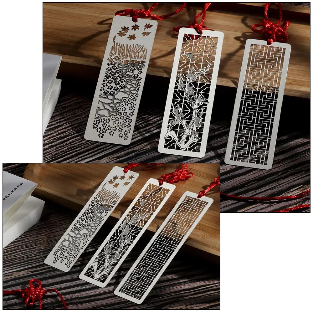 

Colorful School Chinese Style Metal Bookmarks Kids Students Gift Stainless Steel Bookmarks Red Knot