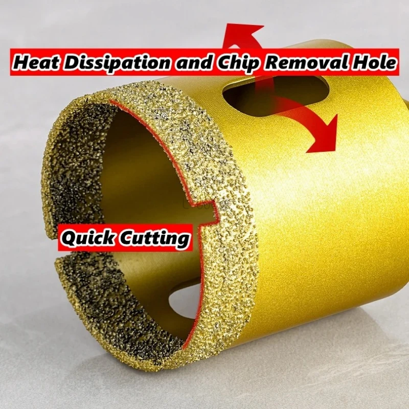 12pcs Diamond Gold/Red 6-35mm Brazing Drill Bit Set Angle Grinder Hole Opener Glass Marble Granite Ceramic Saw Kit Stone Reaming