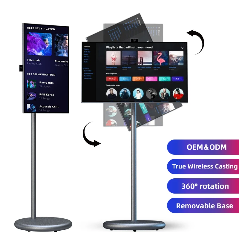 

High Quality Portable 27" Inch Smart TV with Touch Screen Pop-up (13MP) Android 15 Full HD 1080p LED/LCD Gray