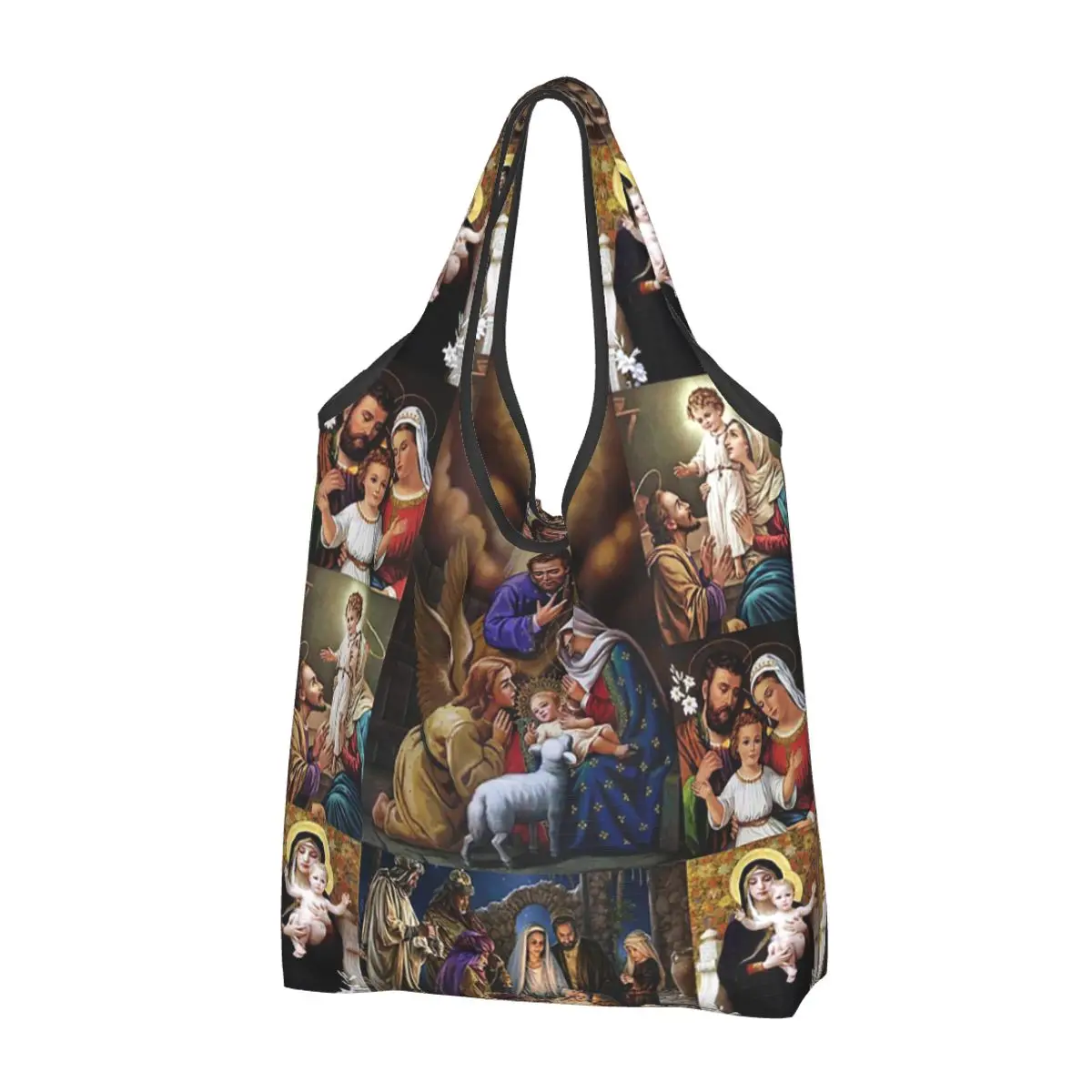 Virgin Mary Christian Grocery Bags Durable Large Reusable Recycle Foldable Heavy Duty Our Lady Of Guadalupe Shopping Tote Bag