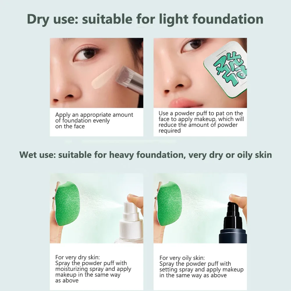 GECOMO Puff de pó de marshmallow macio e adequado para a pele com caixa de armazenamento suspensa adequada para almofada de esponja de maquiagem de base líquida