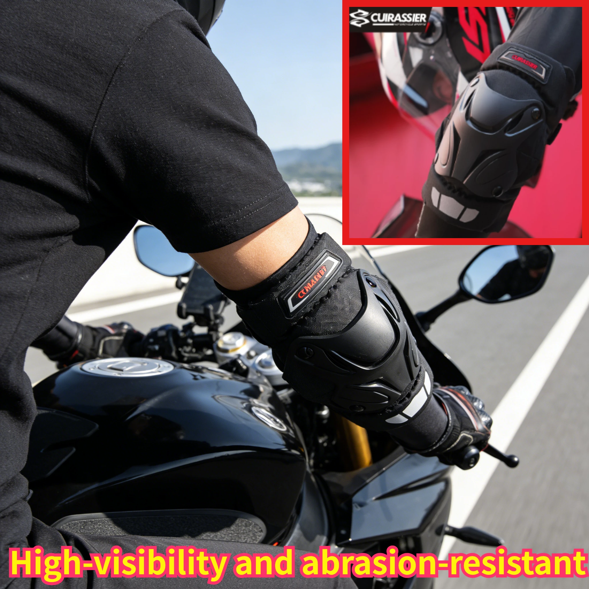 オートバイ安全用品-肘パッド-レーシングカー用保護具-耐衝撃性-夜間反射性-耐摩耗性