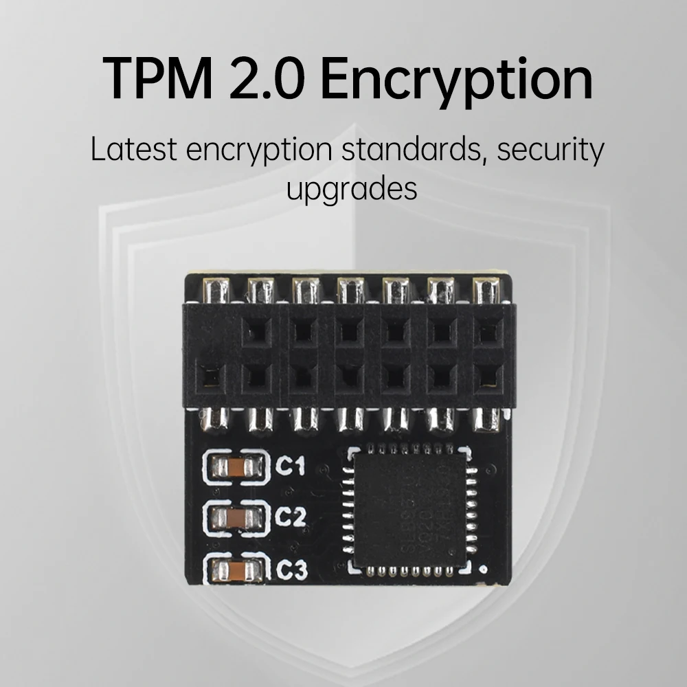 TPM 2.0 Encryption Safety Module 14 Pin SPI Remote Card Board Parallel Encryption Security Board for ASUS Motherboard TPM2.0