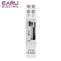 SUL180A Timer meccanico da 15 minuti 24 ore Timer programmabile su guida Din interruttore orario relè strumenti di analisi della misurazione nuovo