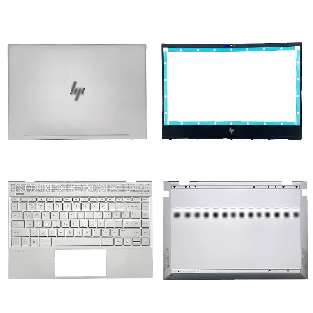 NEW For HP ENVY 13-AH 13-AH0006TU TPN-W136 Laptop LCD Back Cover/Front Bezel/Palmrest/Bottom Case L24145-001 L19522-001 Silvery