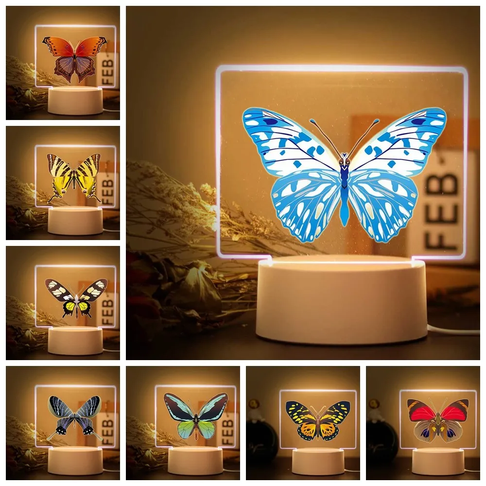 1 pc Hot butterfly Usb Atmosphere Table Lamp Birthday Christmas Gifts For Kids Toys