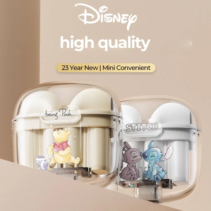 Original Disney DB6 Earphones Noise Reduction Bluetooth 5.3 Wireless Headset HIFI Endurance with Mic Stitch&Winnie pooh