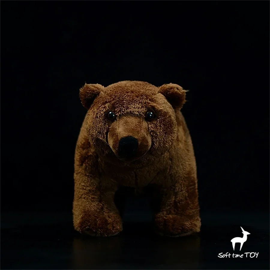 

Brown Bear Plush Toy Realistic Grizzly Bear Stuffed Animal Lifelike Kodiak Bear Plushie Wild Animal Simulation Doll Gifts