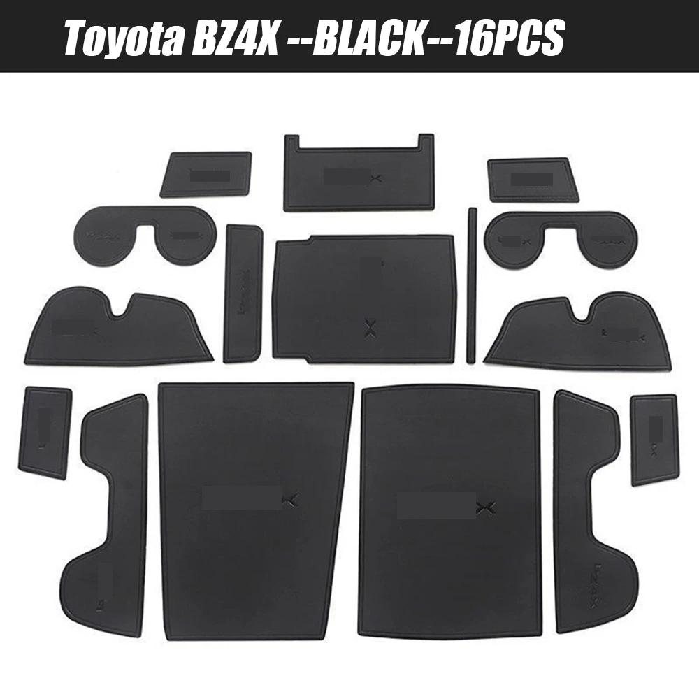 Leather Door Groove Pad For Toyota BZ4X 2022 Accessories Car Anti-Slip Cortex Gate Slot Mat Cup Holder Water Coaster Storage